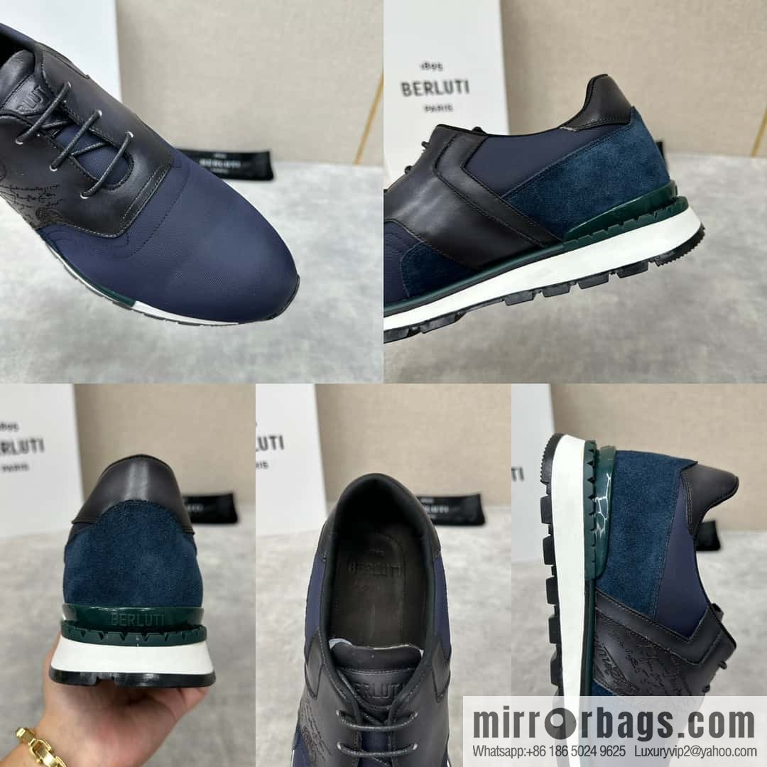 💋💍Berlut Bruti, Upgraded Third Generation Private Model Outsole Run Track Torino Suede Calfskin Sneakers