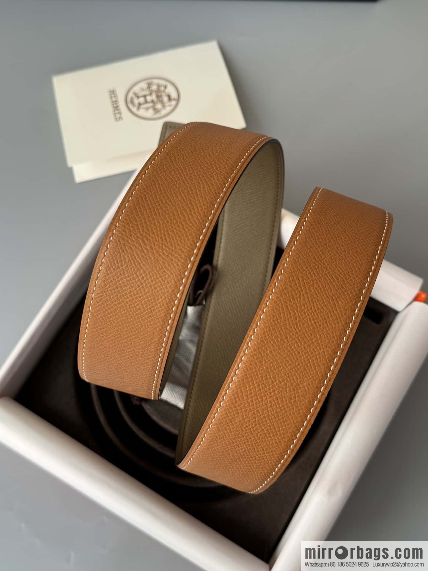 HERMES Double-sided imported palm texture 38mm belt