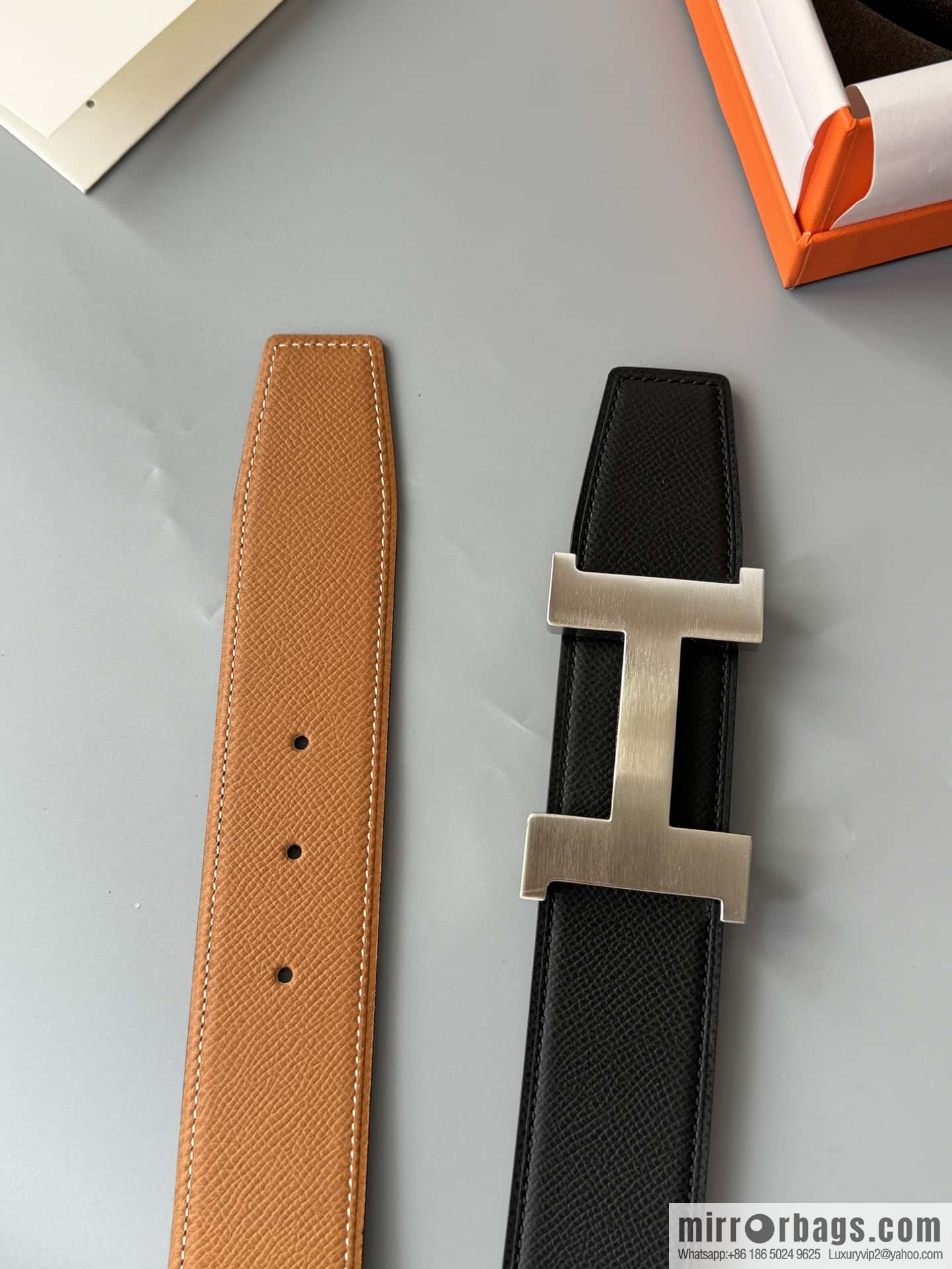 HERMES Double-sided imported palm texture 38mm belt