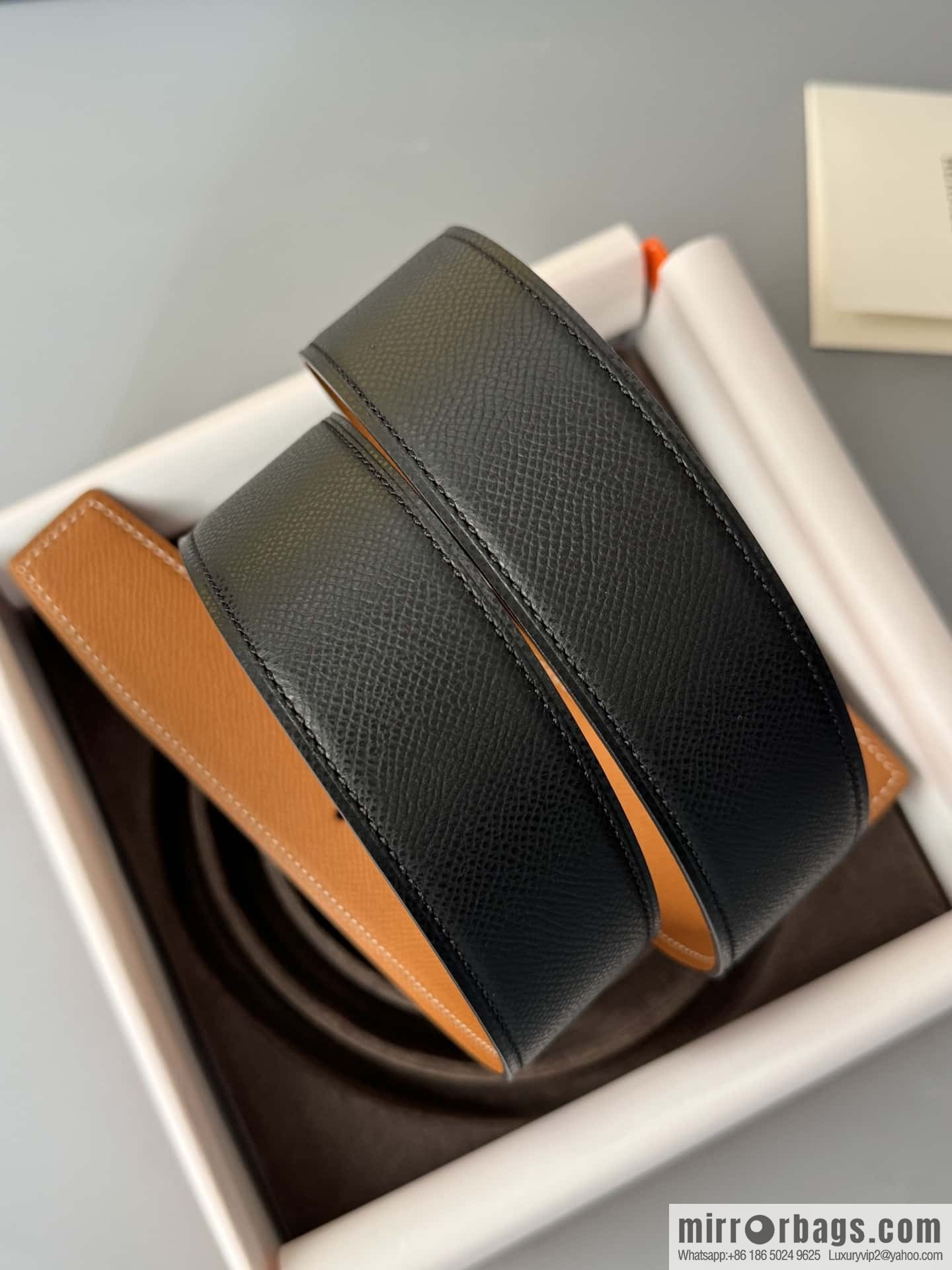 HERMES Double-sided imported palm texture 38mm belt