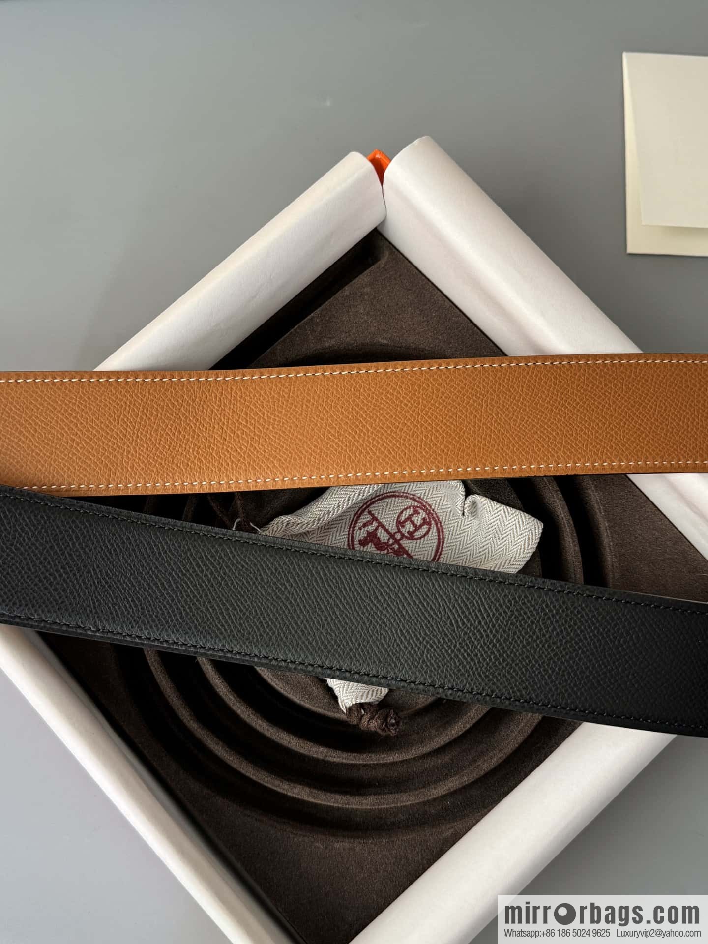HERMES Double-sided imported palm texture 38mm belt