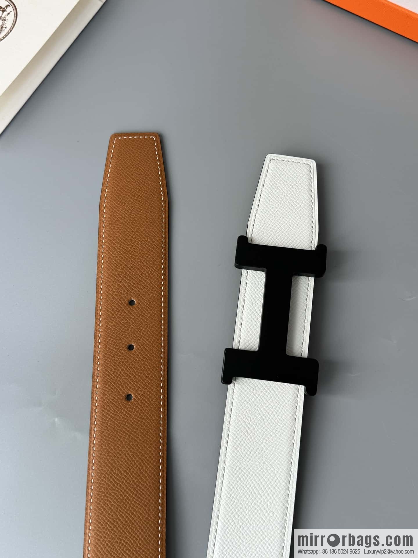 HERMES Double-sided imported palm texture 38mm belt