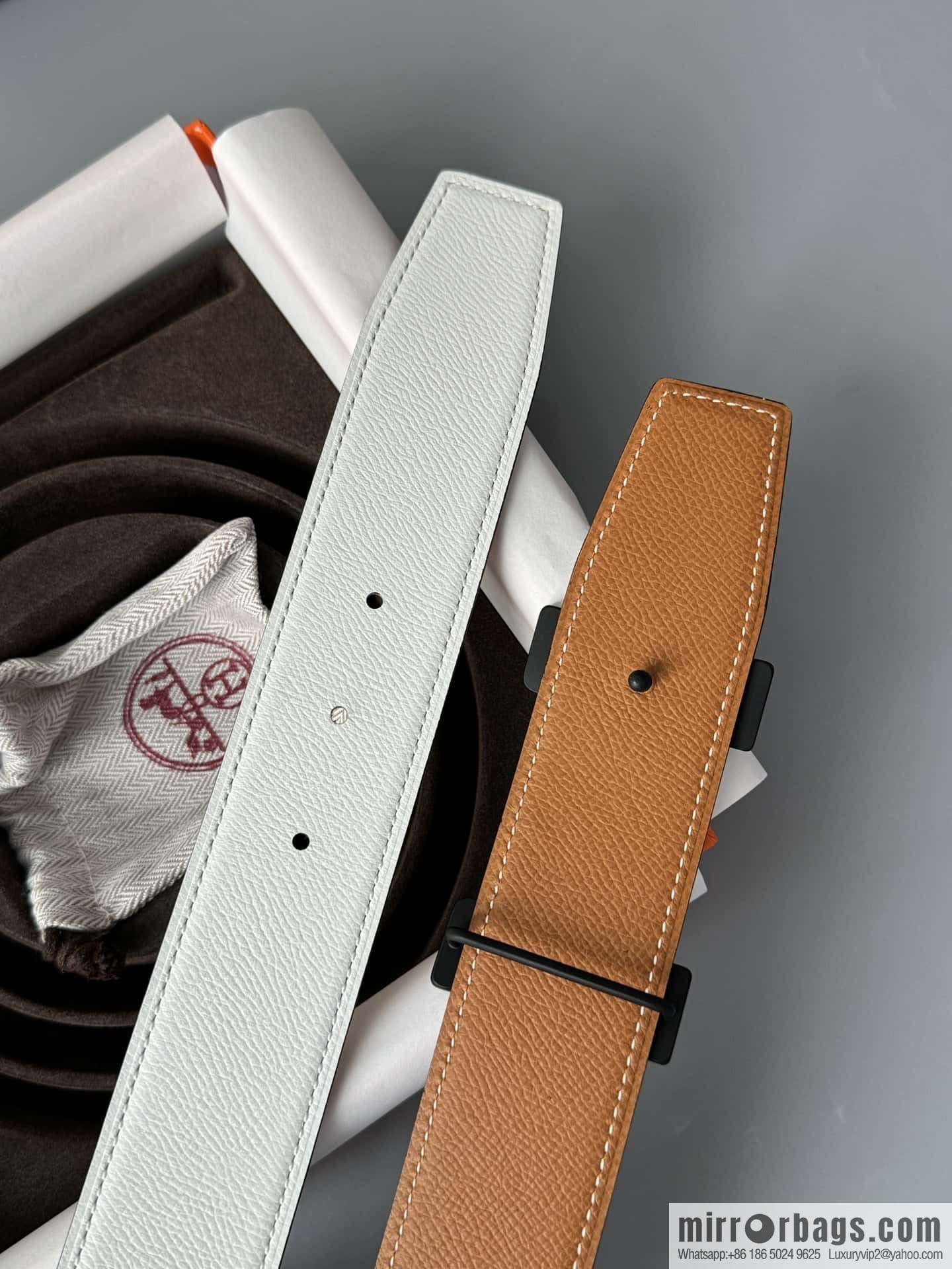 HERMES Double-sided imported palm texture 38mm belt