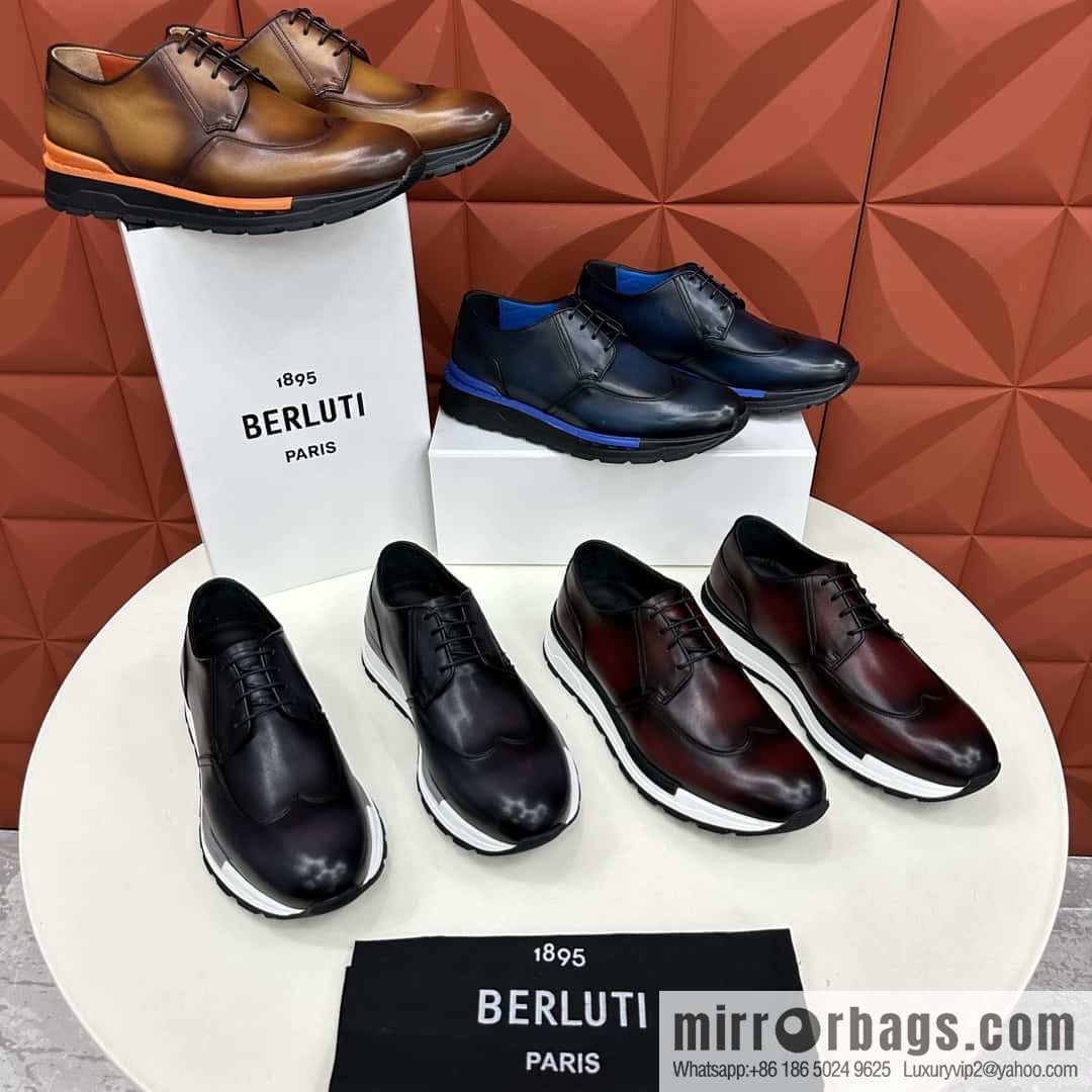 💋💍Berlut Bruti, Upgraded 4th Generation Private Model Outsole Fast Track Leather Sneakers