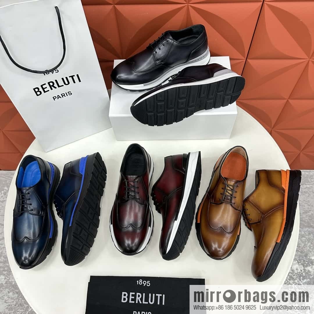 💋💍Berlut Bruti, Upgraded 4th Generation Private Model Outsole Fast Track Leather Sneakers