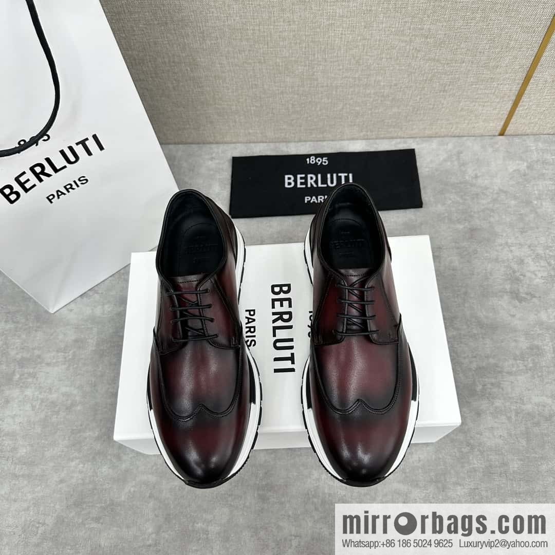 💋💍Berlut Bruti, Upgraded 4th Generation Private Model Outsole Fast Track Leather Sneakers