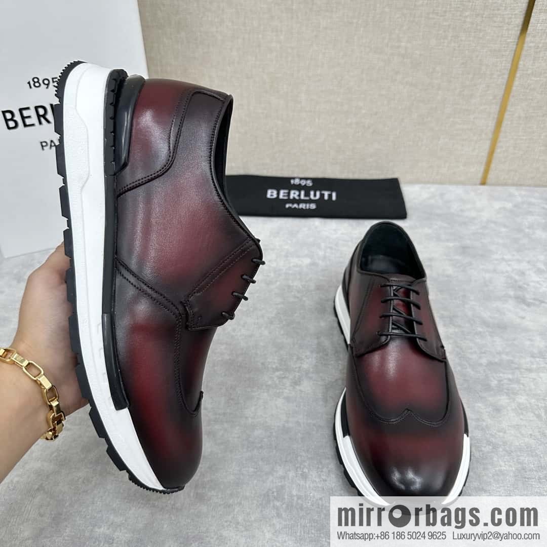💋💍Berlut Bruti, Upgraded 4th Generation Private Model Outsole Fast Track Leather Sneakers