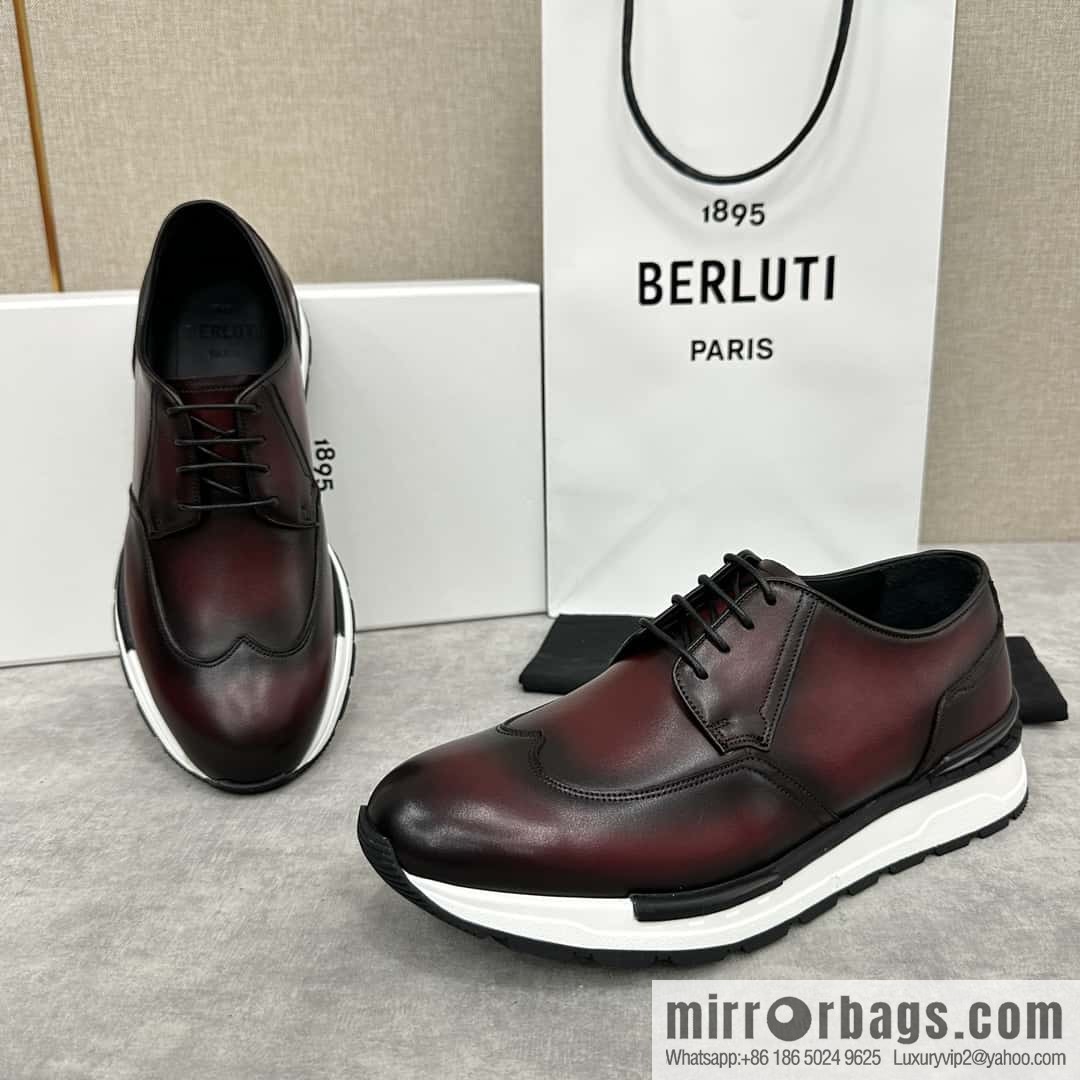 💋💍Berlut Bruti, Upgraded 4th Generation Private Model Outsole Fast Track Leather Sneakers