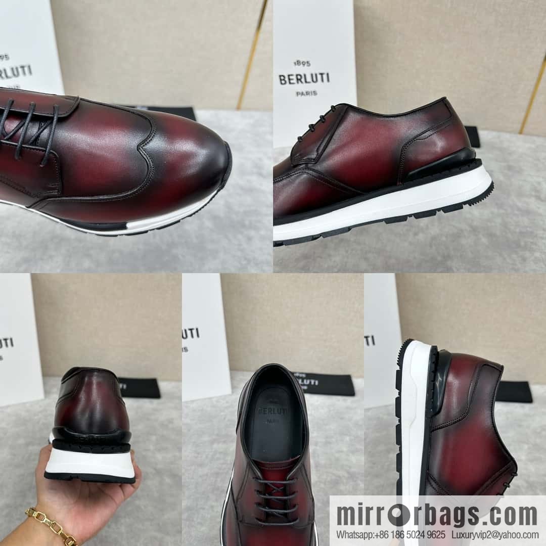 💋💍Berlut Bruti, Upgraded 4th Generation Private Model Outsole Fast Track Leather Sneakers