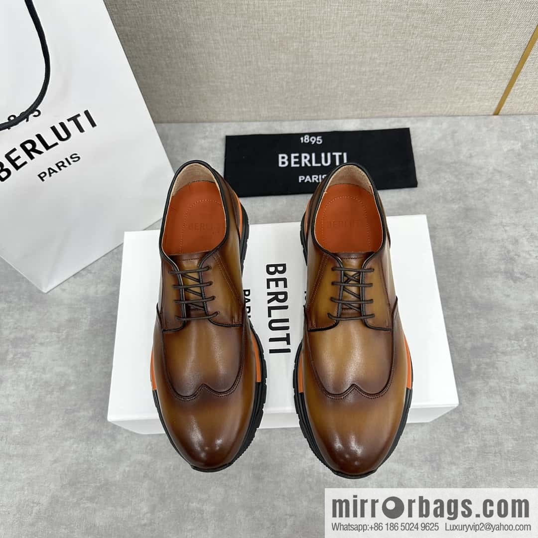 💋💍Berlut Bruti, Upgraded 4th Generation Private Model Outsole Fast Track Leather Sneakers