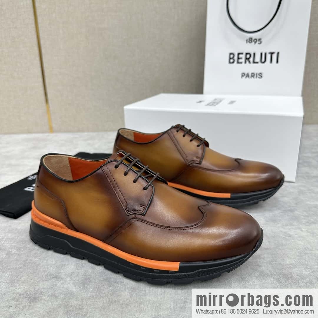 💋💍Berlut Bruti, Upgraded 4th Generation Private Model Outsole Fast Track Leather Sneakers