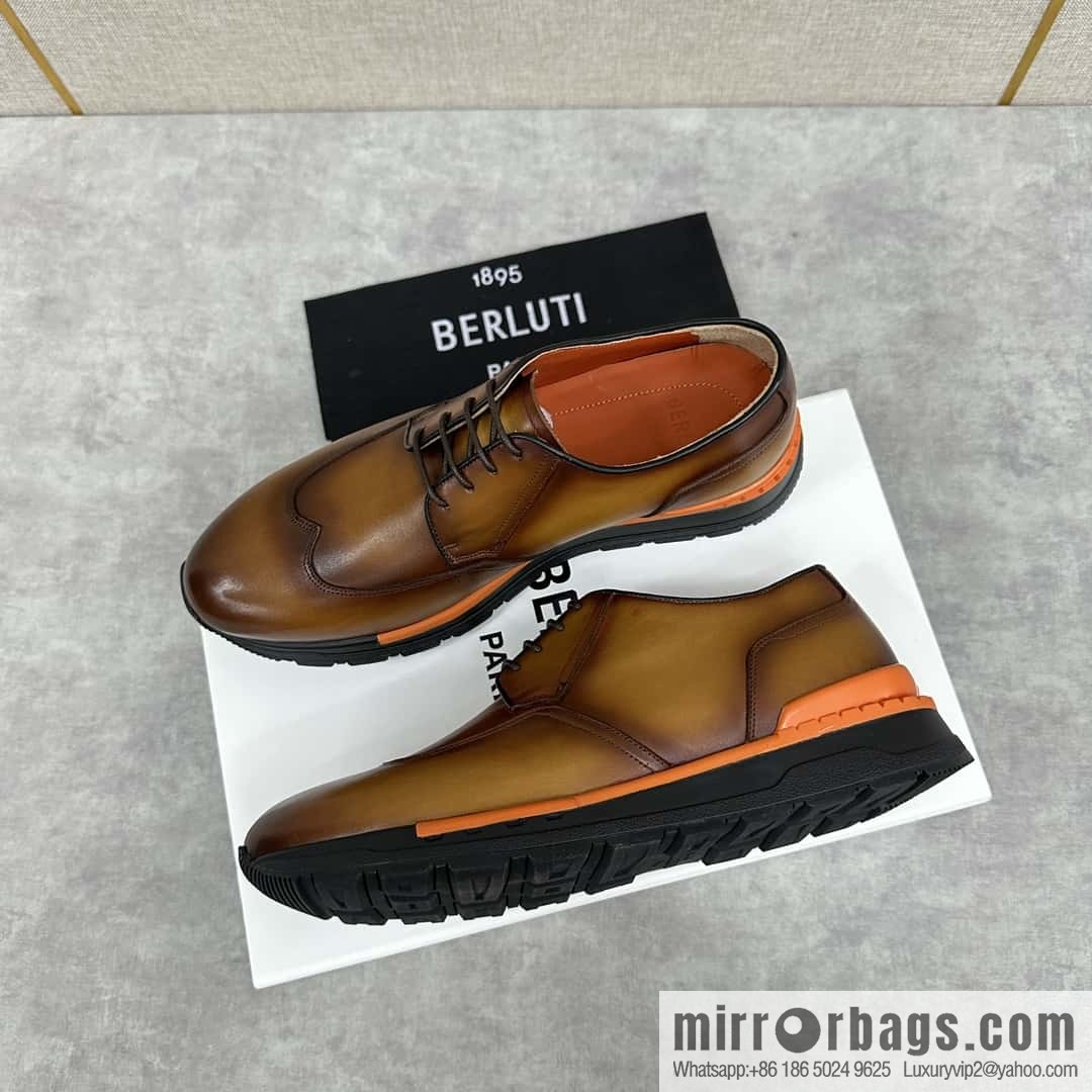 💋💍Berlut Bruti, Upgraded 4th Generation Private Model Outsole Fast Track Leather Sneakers