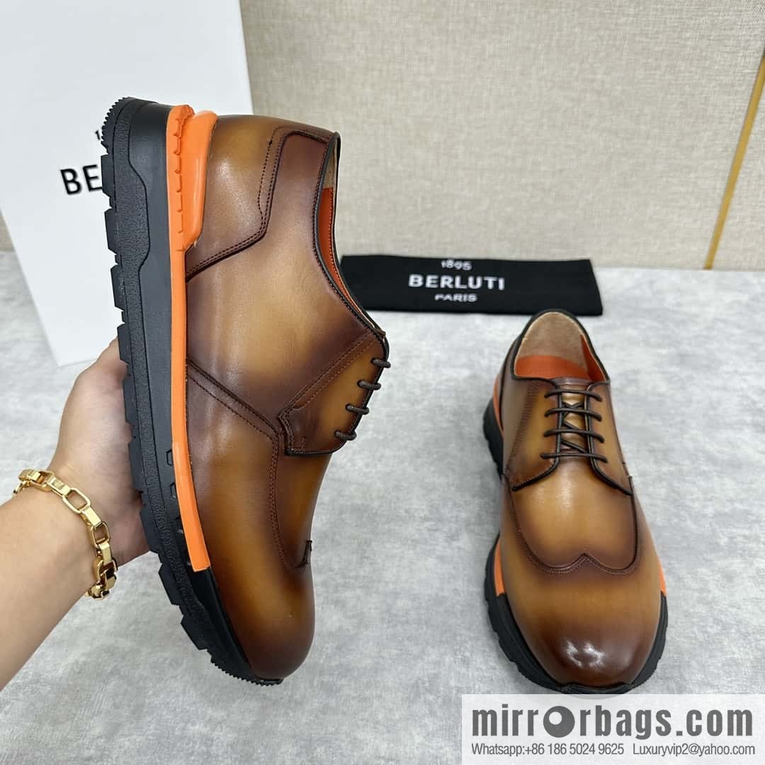 💋💍Berlut Bruti, Upgraded 4th Generation Private Model Outsole Fast Track Leather Sneakers