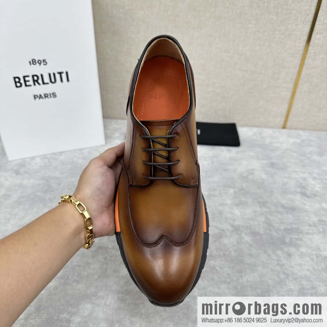 💋💍Berlut Bruti, Upgraded 4th Generation Private Model Outsole Fast Track Leather Sneakers