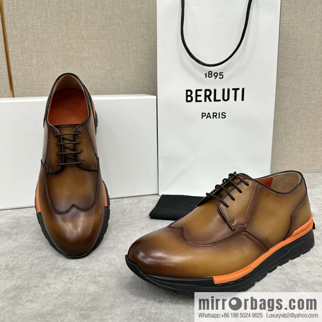 💋💍Berlut Bruti, Upgraded 4th Generation Private Model Outsole Fast Track Leather Sneakers