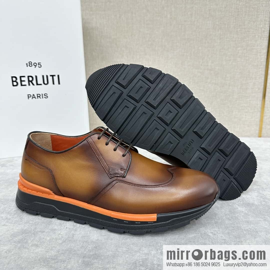 💋💍Berlut Bruti, Upgraded 4th Generation Private Model Outsole Fast Track Leather Sneakers
