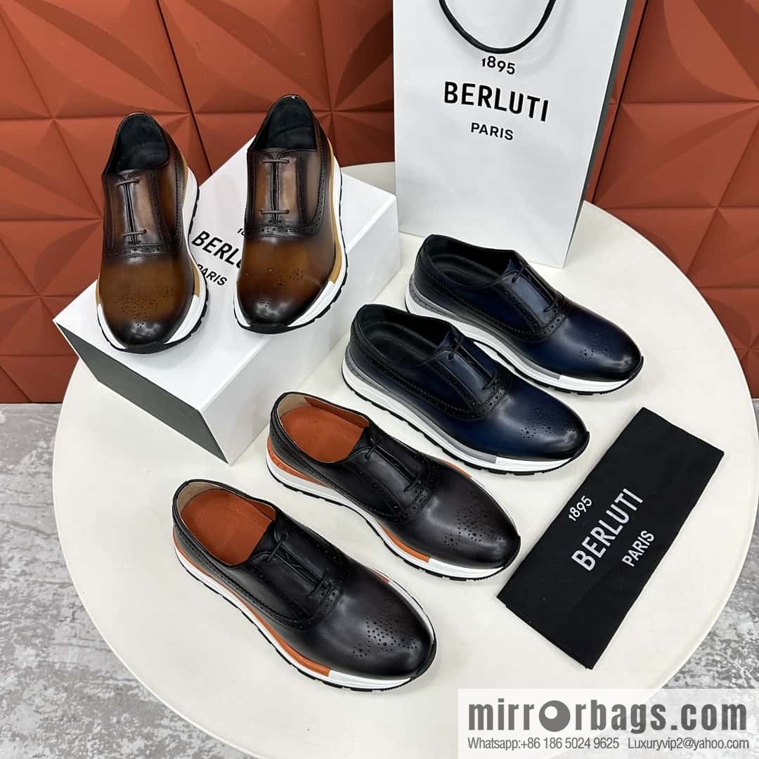 💋💍Berlut Bruti, Upgraded 4th Generation Private Model Outsole Fast Track Leather Sneakers