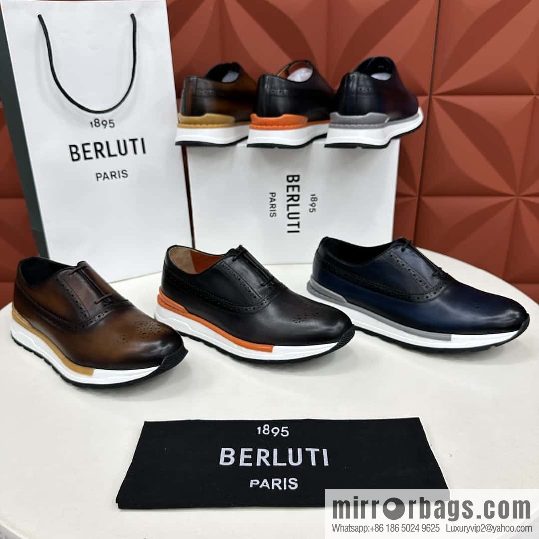 💋💍Berlut Bruti, Upgraded 4th Generation Private Model Outsole Fast Track Leather Sneakers