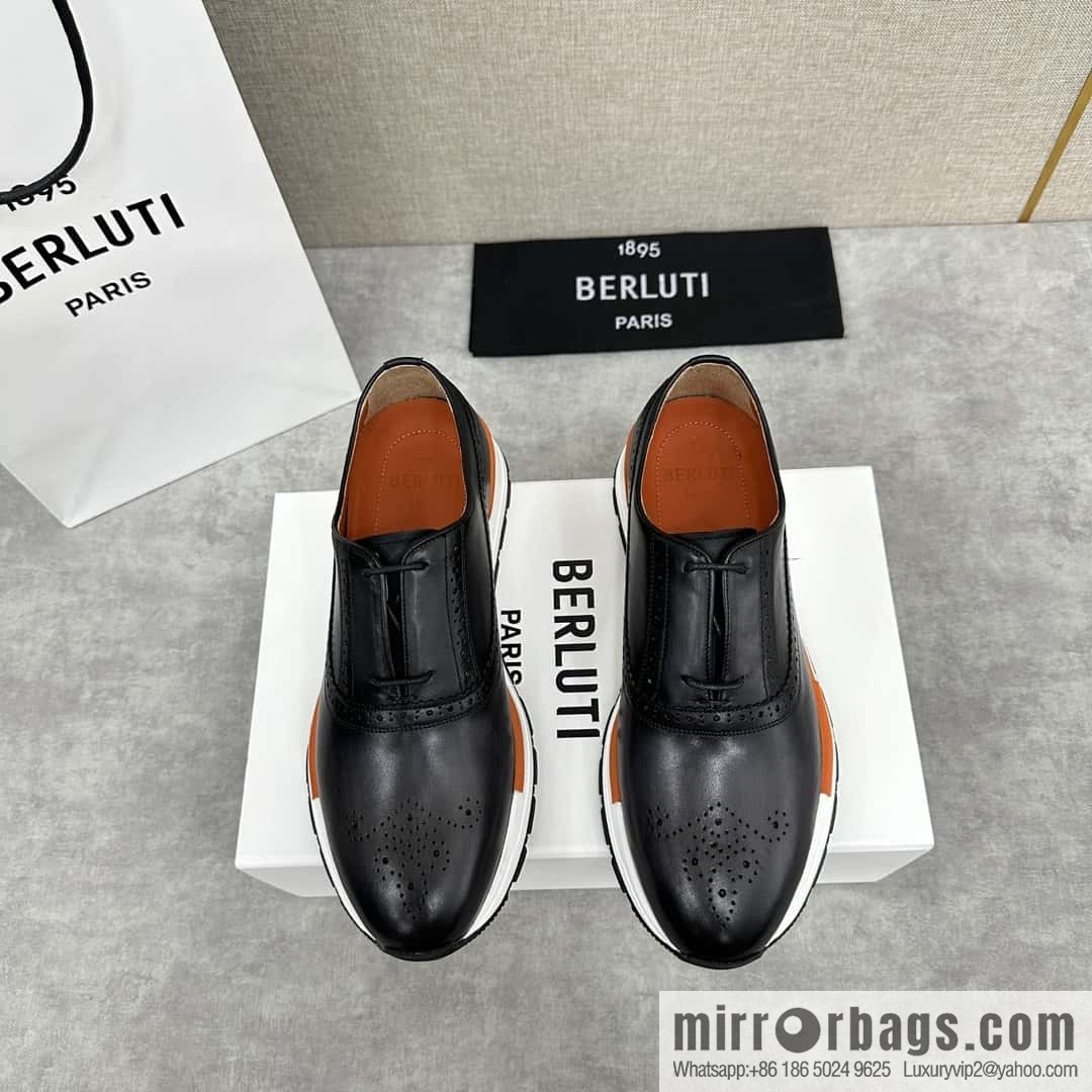 💋💍Berlut Bruti, Upgraded 4th Generation Private Model Outsole Fast Track Leather Sneakers