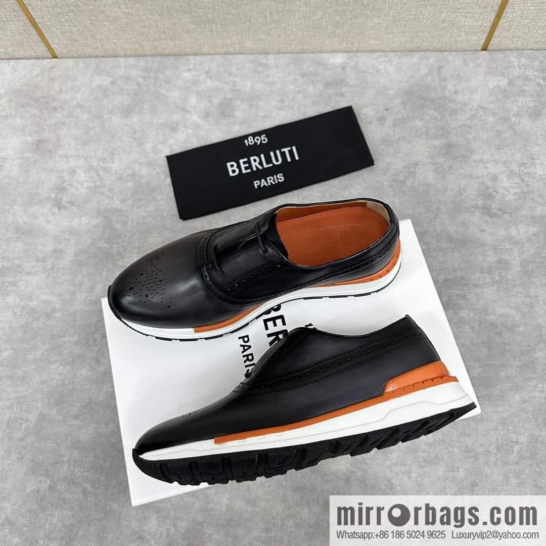 💋💍Berlut Bruti, Upgraded 4th Generation Private Model Outsole Fast Track Leather Sneakers