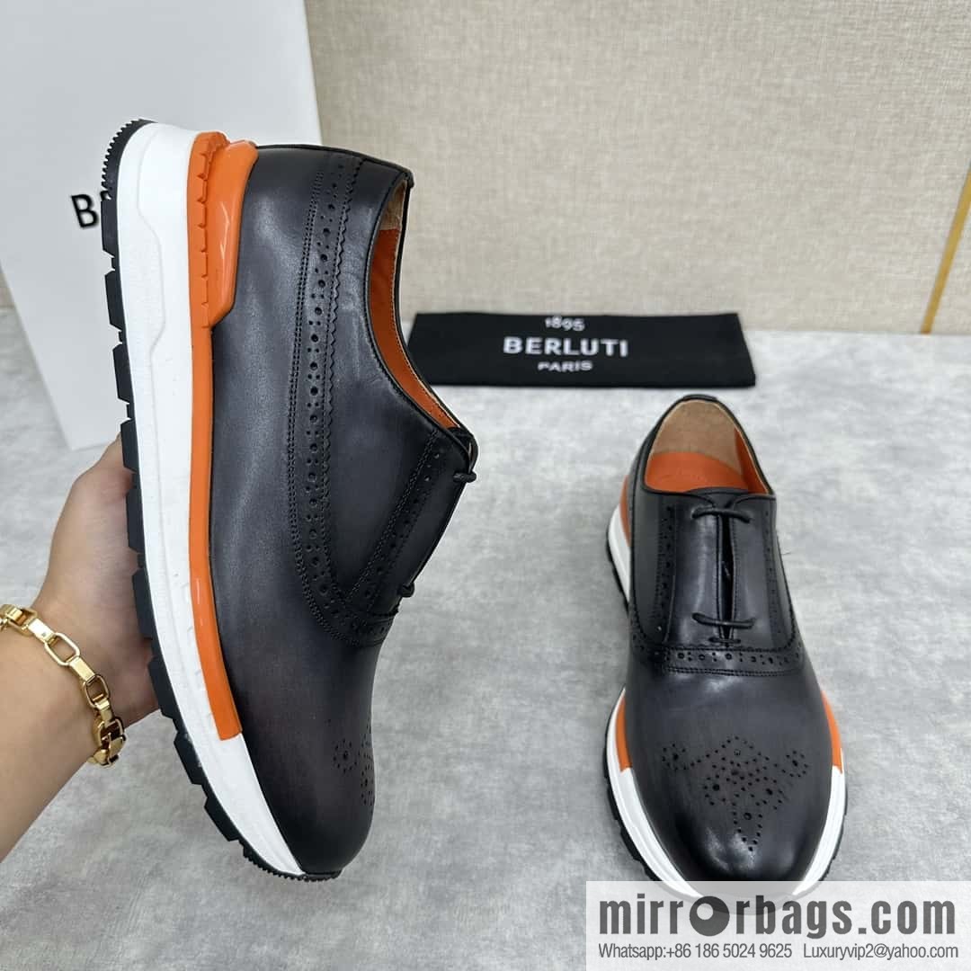 💋💍Berlut Bruti, Upgraded 4th Generation Private Model Outsole Fast Track Leather Sneakers