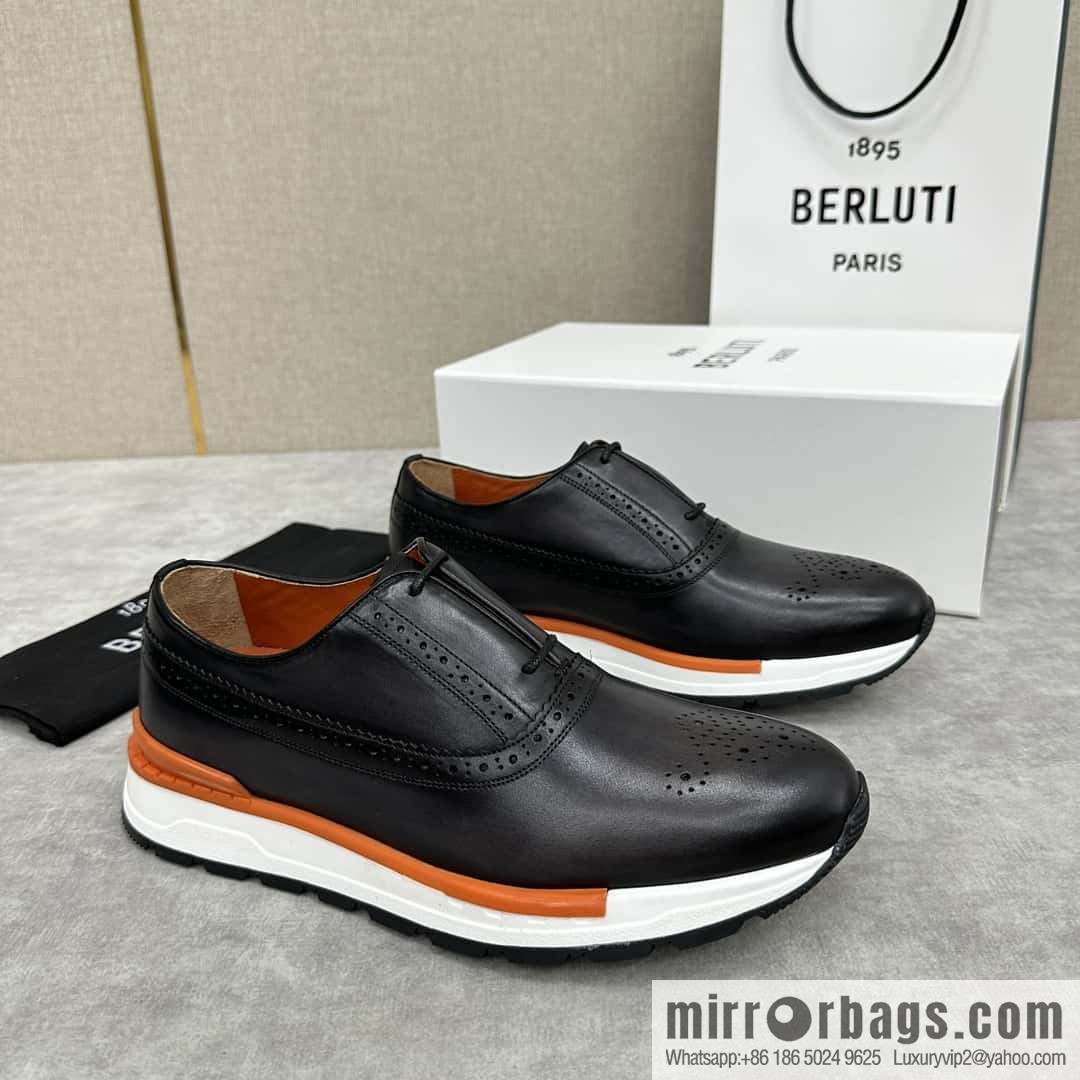 💋💍Berlut Bruti, Upgraded 4th Generation Private Model Outsole Fast Track Leather Sneakers