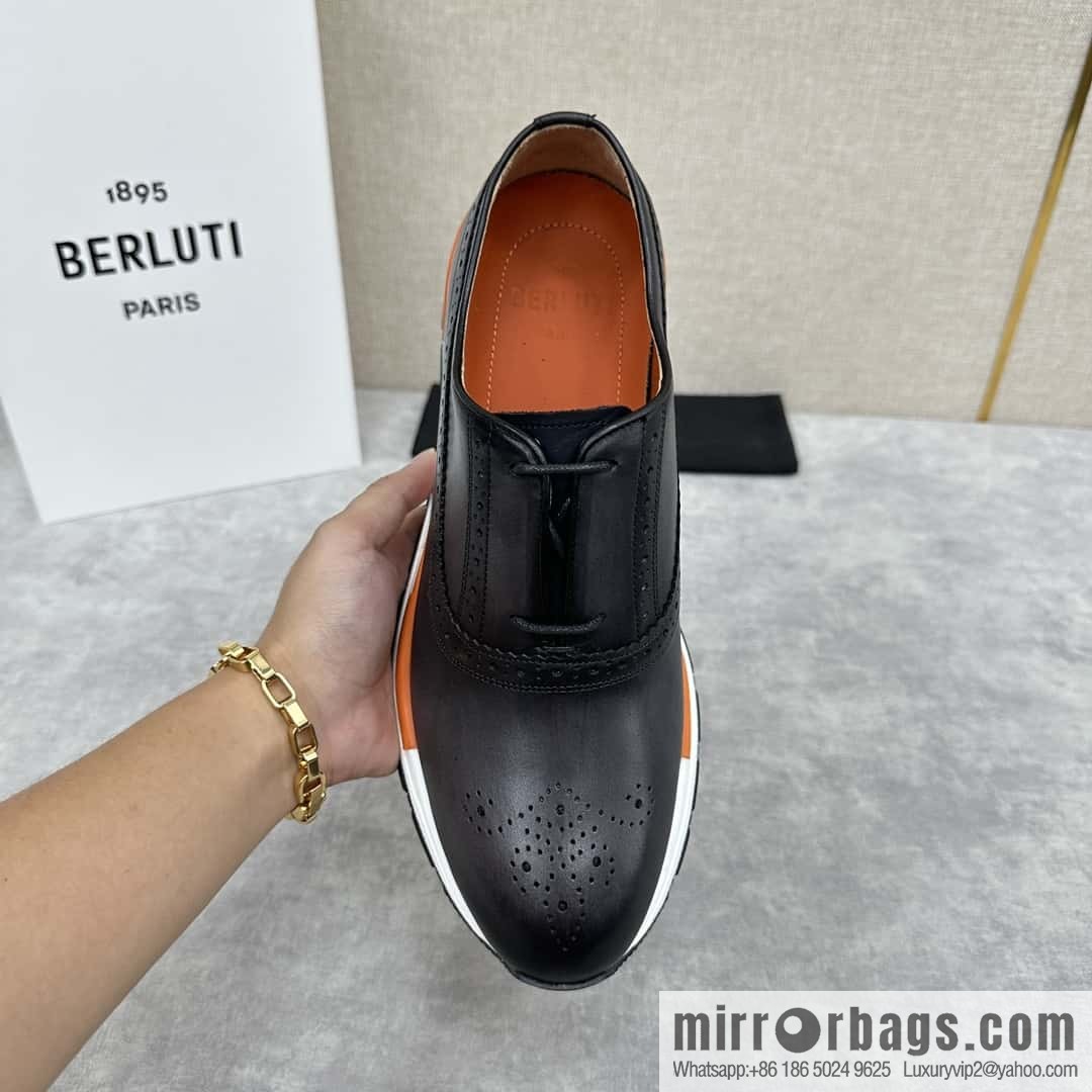 💋💍Berlut Bruti, Upgraded 4th Generation Private Model Outsole Fast Track Leather Sneakers