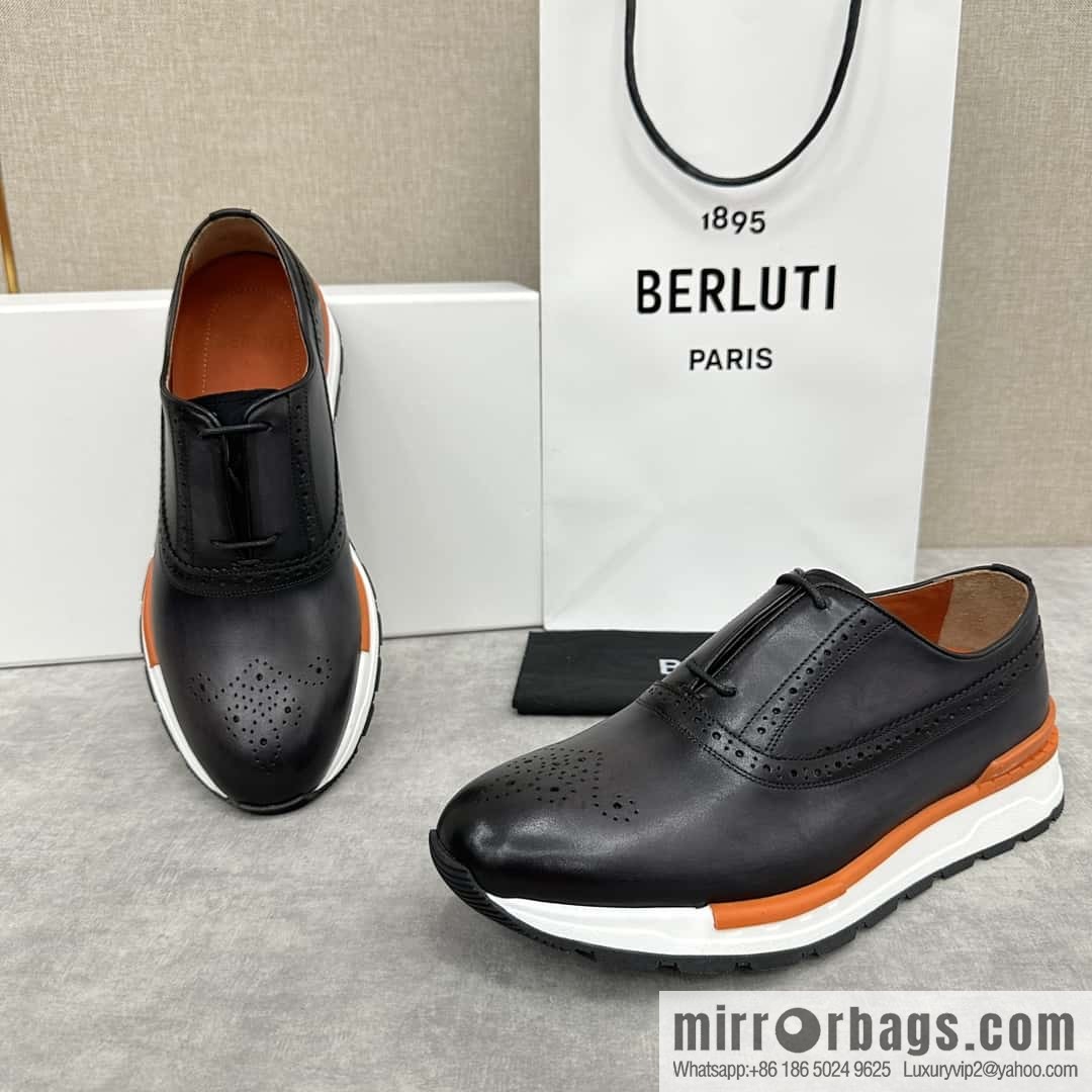 💋💍Berlut Bruti, Upgraded 4th Generation Private Model Outsole Fast Track Leather Sneakers