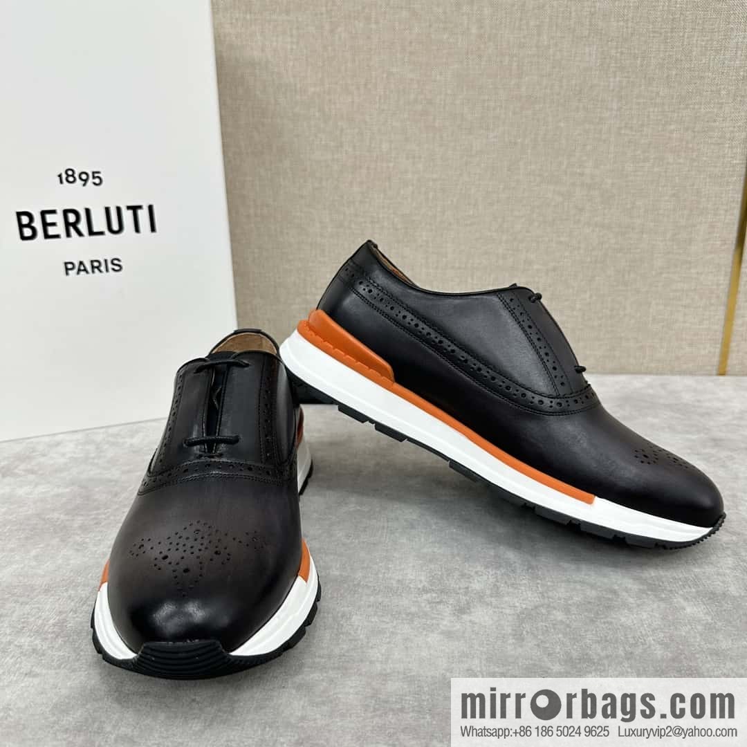 💋💍Berlut Bruti, Upgraded 4th Generation Private Model Outsole Fast Track Leather Sneakers