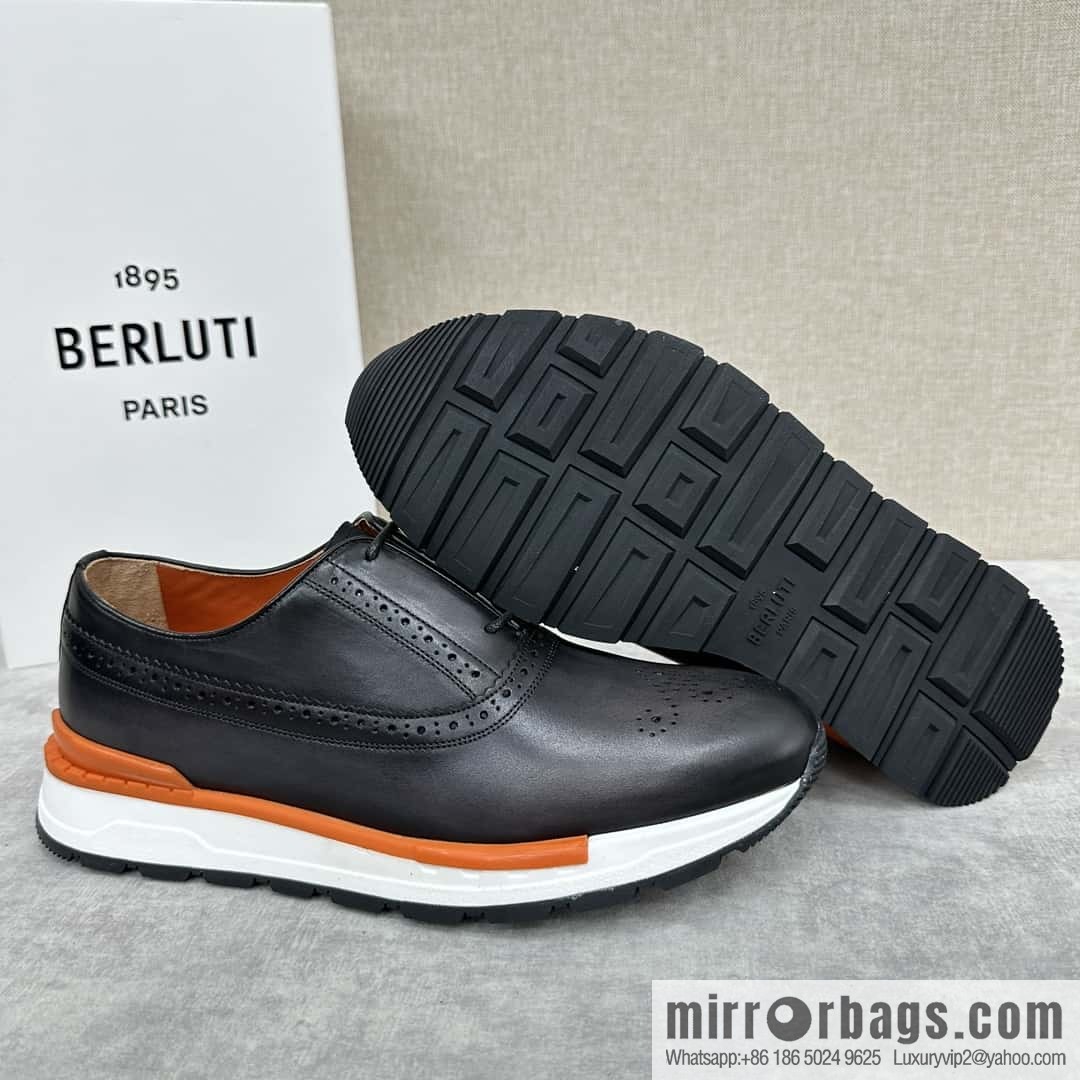 💋💍Berlut Bruti, Upgraded 4th Generation Private Model Outsole Fast Track Leather Sneakers