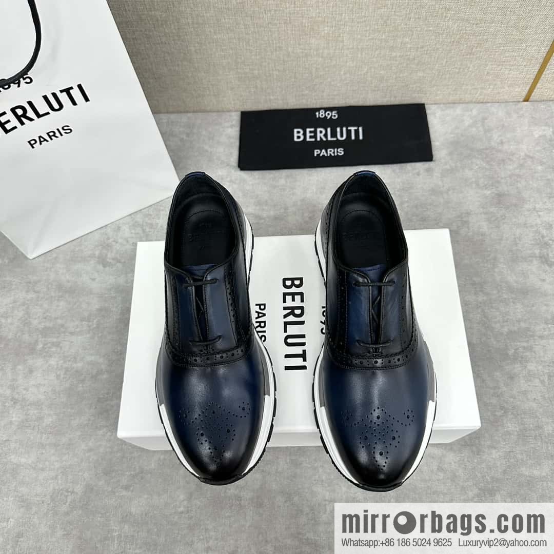 💋💍Berlut Bruti, Upgraded 4th Generation Private Model Outsole Fast Track Leather Sneakers