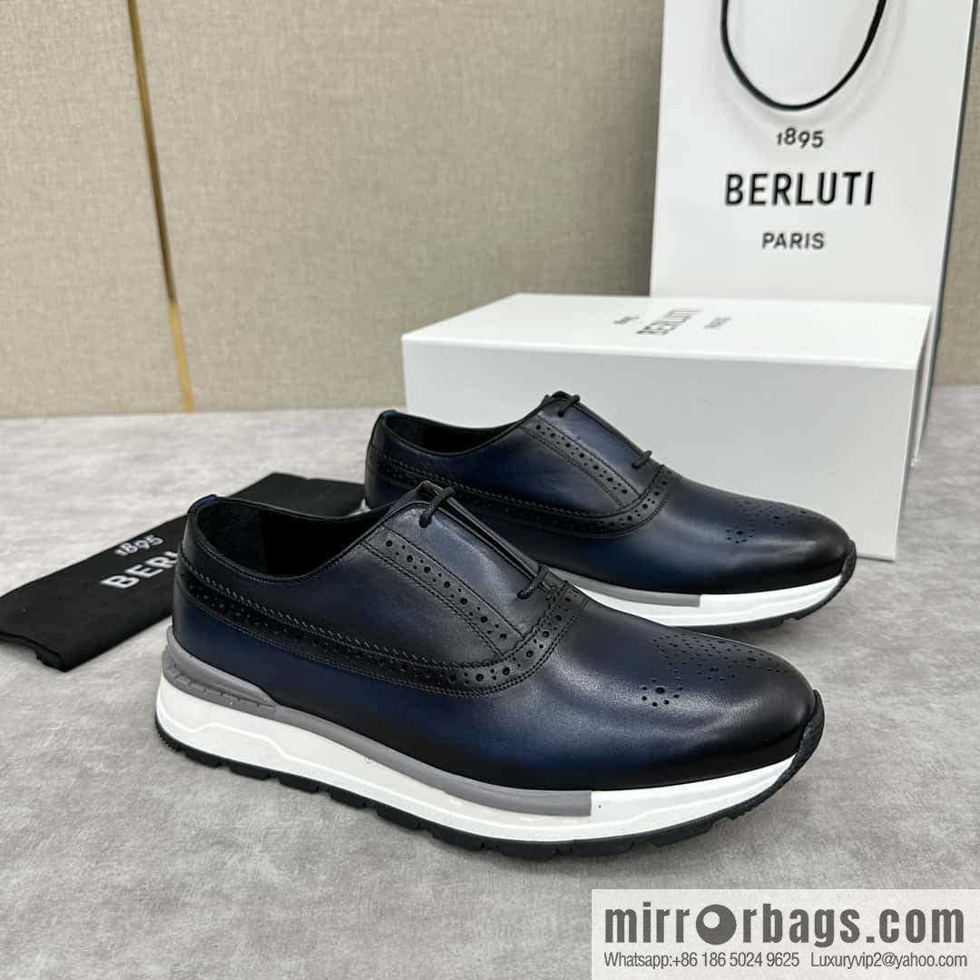 💋💍Berlut Bruti, Upgraded 4th Generation Private Model Outsole Fast Track Leather Sneakers