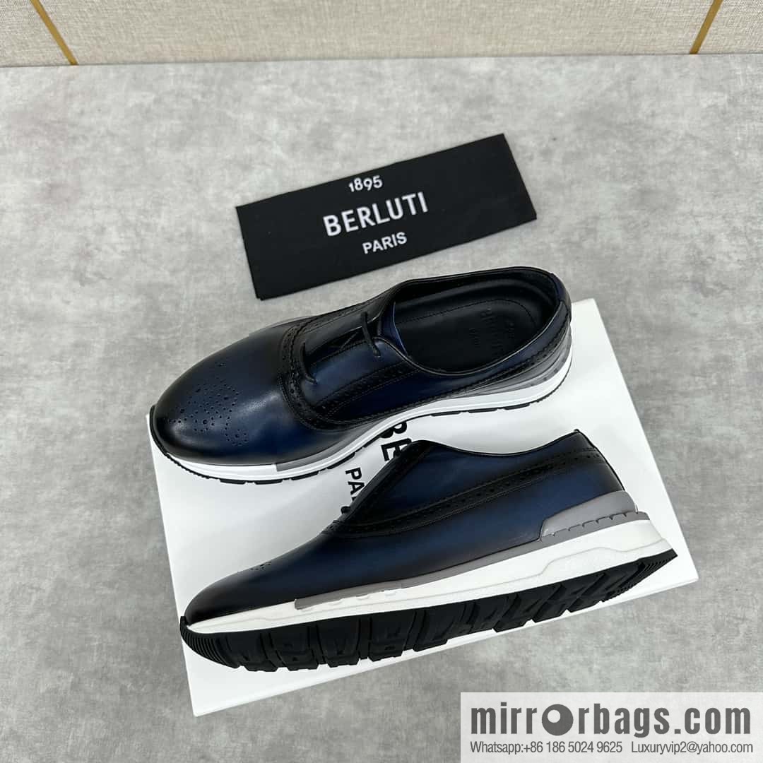 💋💍Berlut Bruti, Upgraded 4th Generation Private Model Outsole Fast Track Leather Sneakers