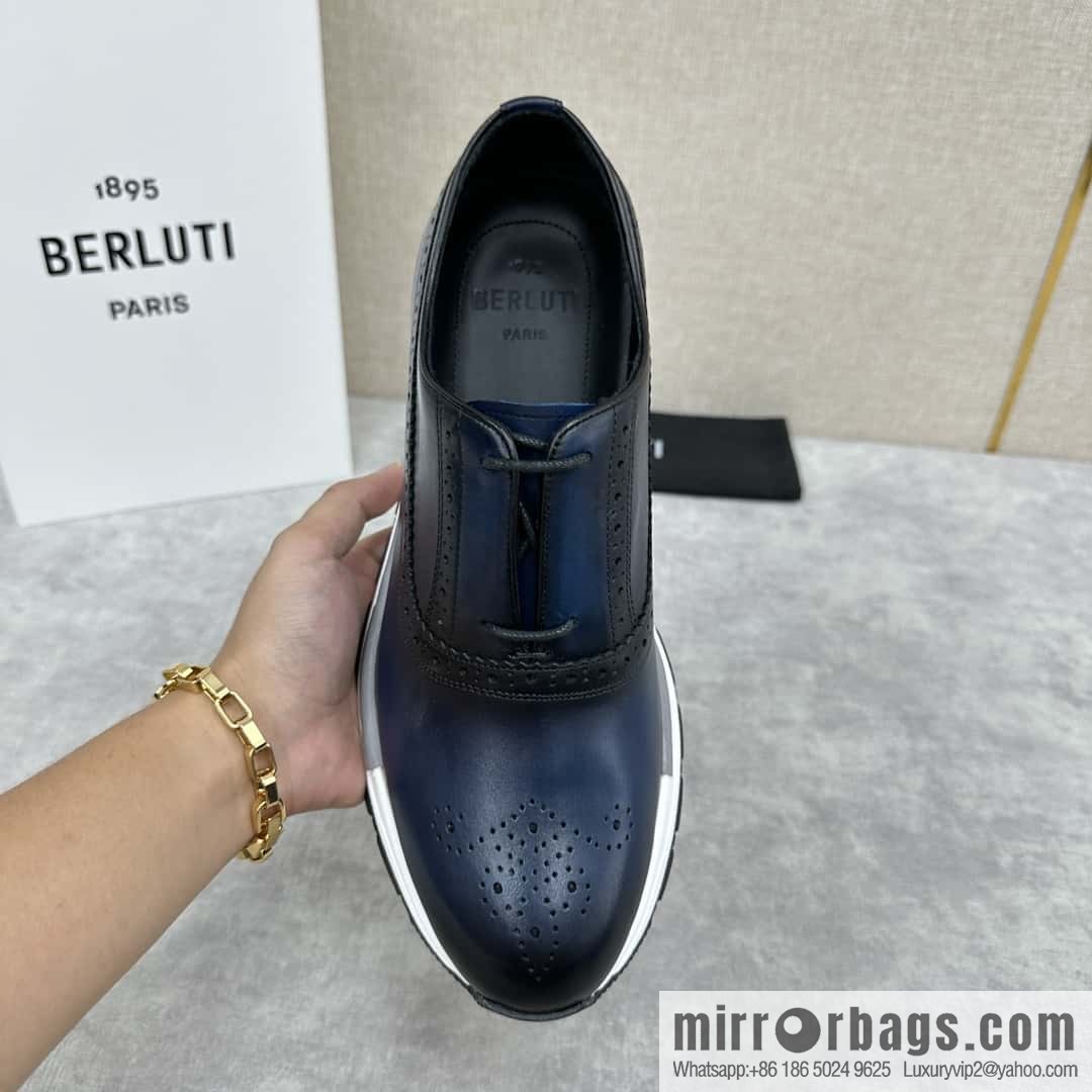 💋💍Berlut Bruti, Upgraded 4th Generation Private Model Outsole Fast Track Leather Sneakers