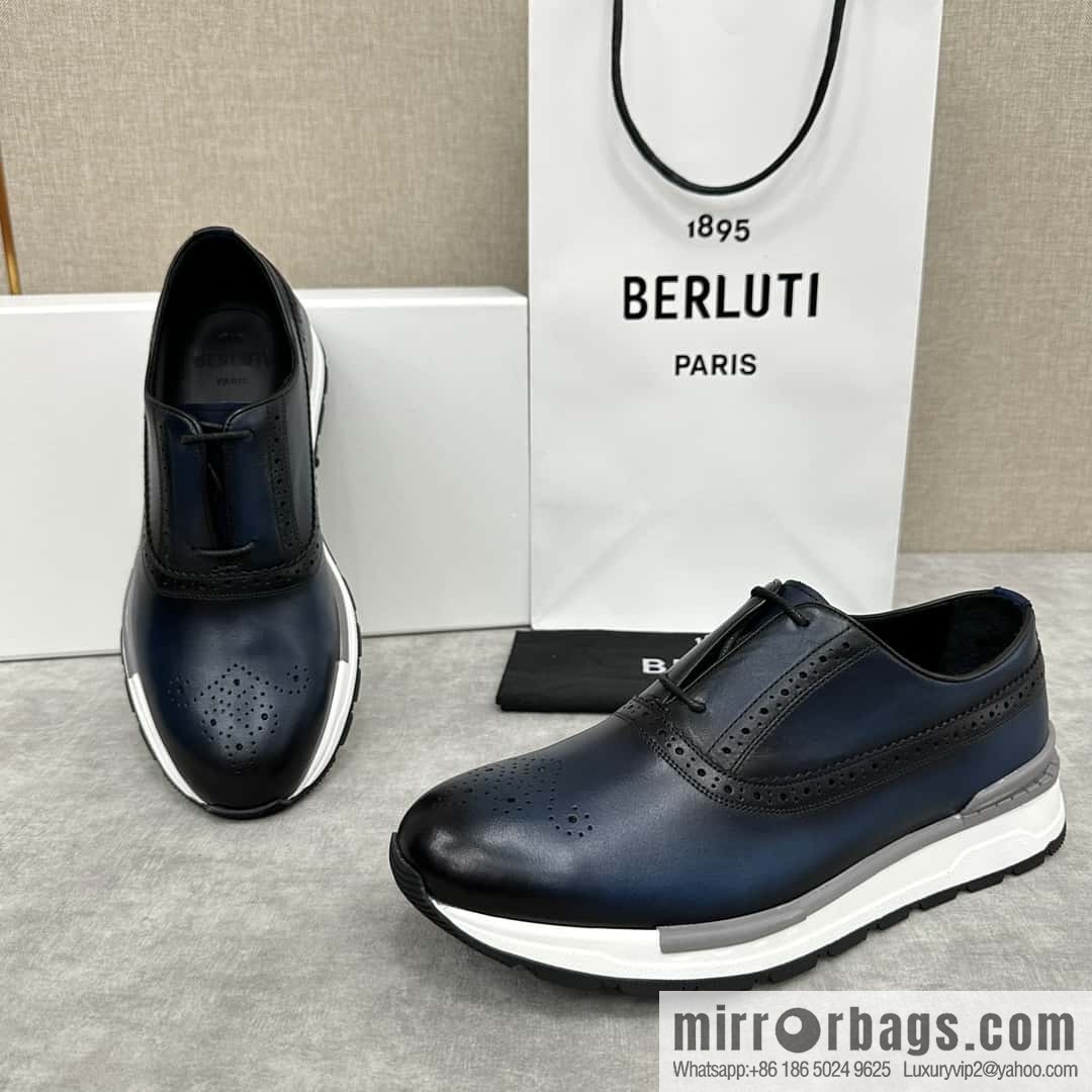 💋💍Berlut Bruti, Upgraded 4th Generation Private Model Outsole Fast Track Leather Sneakers