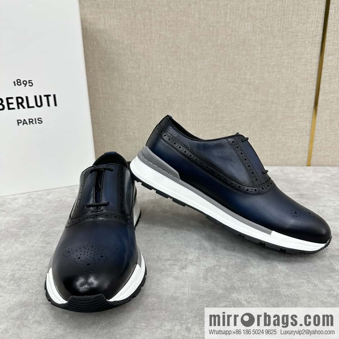 💋💍Berlut Bruti, Upgraded 4th Generation Private Model Outsole Fast Track Leather Sneakers