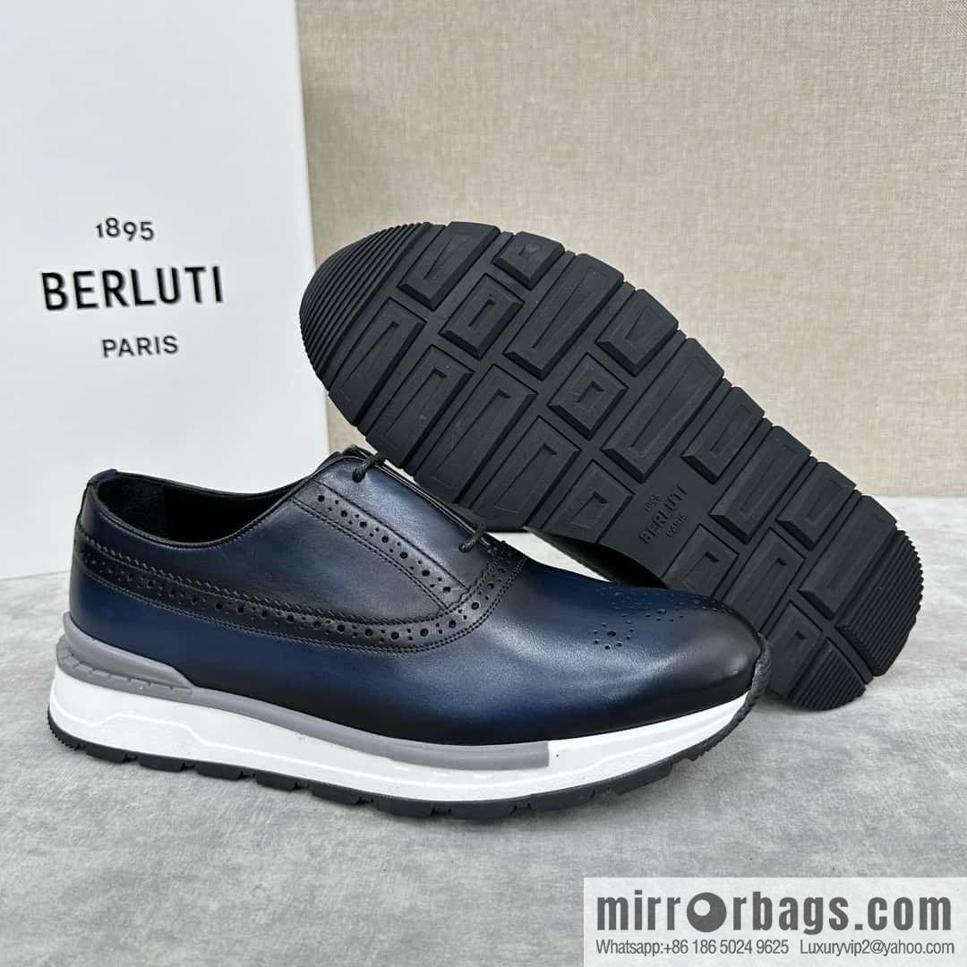 💋💍Berlut Bruti, Upgraded 4th Generation Private Model Outsole Fast Track Leather Sneakers