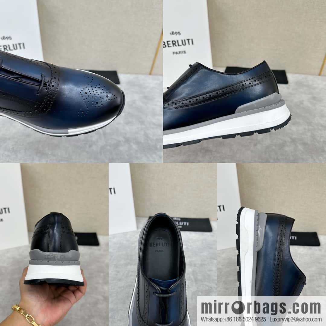 💋💍Berlut Bruti, Upgraded 4th Generation Private Model Outsole Fast Track Leather Sneakers