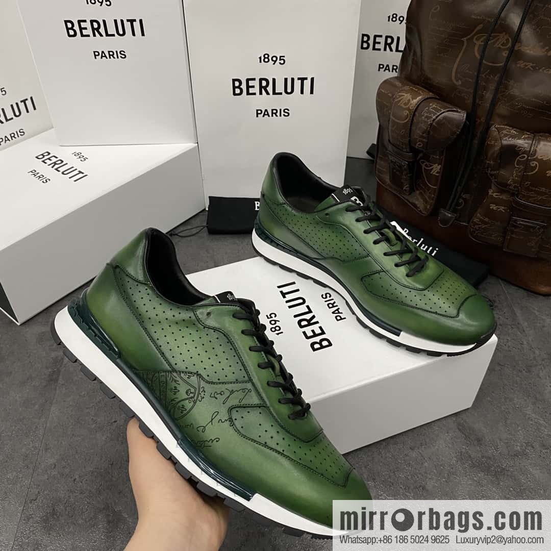 💋💍Berlut Bruti, Upgraded Third Generation Private Model Outsole Fast Track Leather Sneakers
