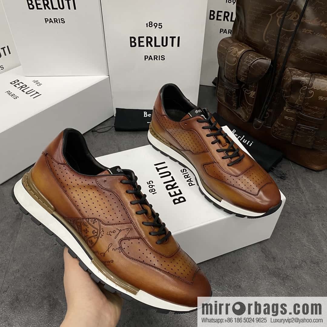 💋💍Berlut Bruti, Upgraded Third Generation Private Model Outsole Fast Track Leather Sneakers