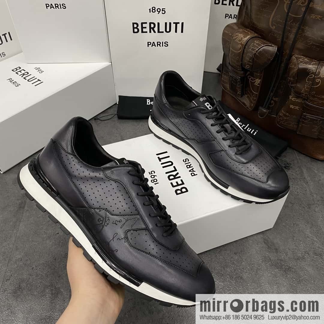 💋💍Berlut Bruti, Upgraded Third Generation Private Model Outsole Fast Track Leather Sneakers