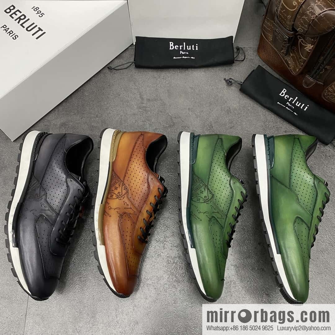 💋💍Berlut Bruti, Upgraded Third Generation Private Model Outsole Fast Track Leather Sneakers
