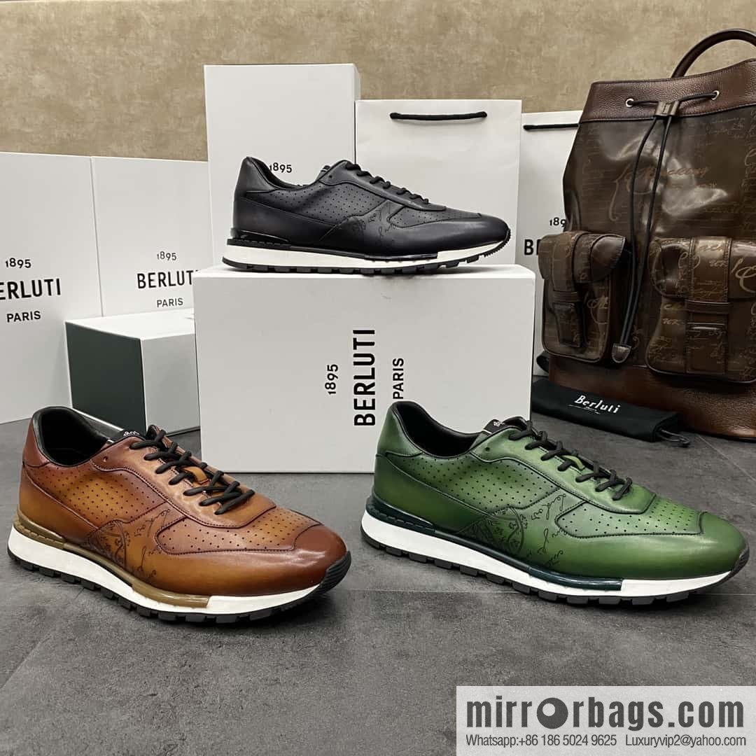 💋💍Berlut Bruti, Upgraded Third Generation Private Model Outsole Fast Track Leather Sneakers