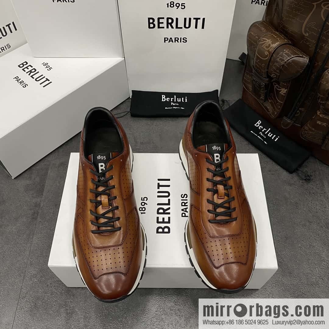 💋💍Berlut Bruti, Upgraded Third Generation Private Model Outsole Fast Track Leather Sneakers