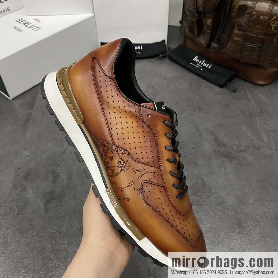 💋💍Berlut Bruti, Upgraded Third Generation Private Model Outsole Fast Track Leather Sneakers