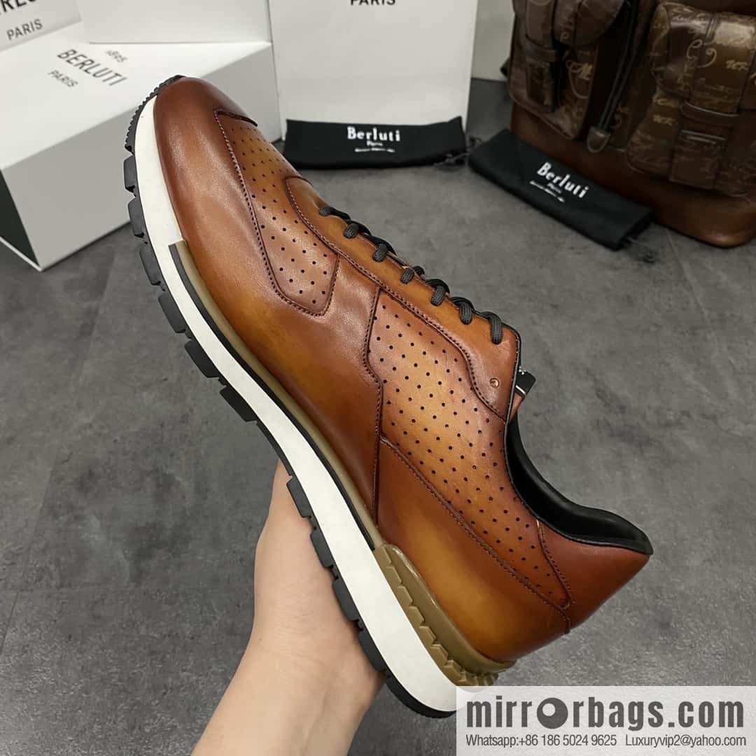 💋💍Berlut Bruti, Upgraded Third Generation Private Model Outsole Fast Track Leather Sneakers