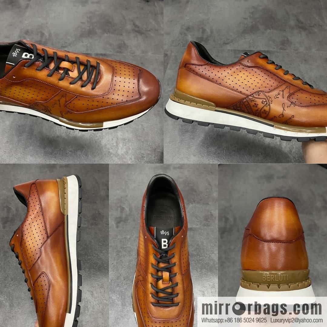 💋💍Berlut Bruti, Upgraded Third Generation Private Model Outsole Fast Track Leather Sneakers