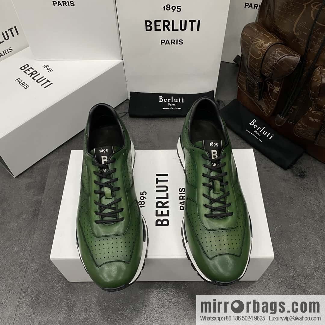 💋💍Berlut Bruti, Upgraded Third Generation Private Model Outsole Fast Track Leather Sneakers