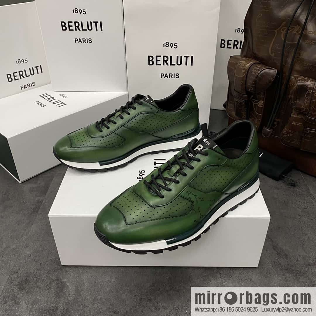 💋💍Berlut Bruti, Upgraded Third Generation Private Model Outsole Fast Track Leather Sneakers