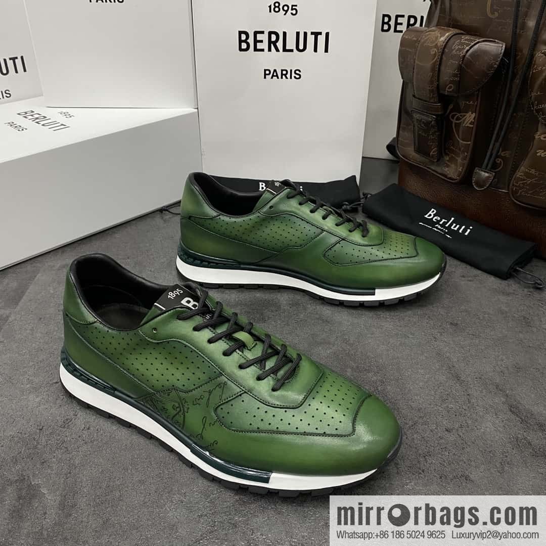 💋💍Berlut Bruti, Upgraded Third Generation Private Model Outsole Fast Track Leather Sneakers